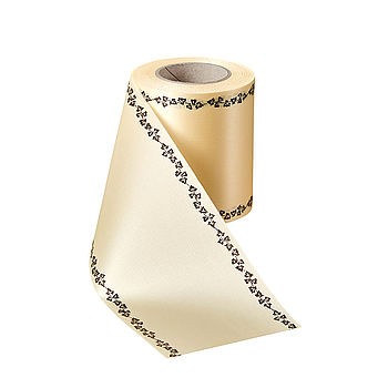Kranzband Super-Satin mit Rand Efeu Schwarz