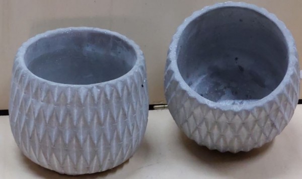 Keramik-Beton-Kübel mit Rautenmuster