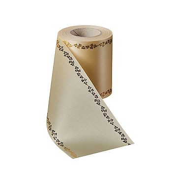 Kranzband Super-Satin mit Rand Efeu Gold